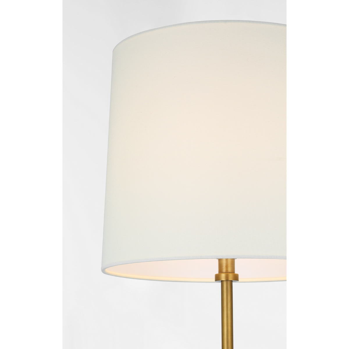Suzanne Kasler Frederick 58" Floor Lamp in Hand-Rubbed Antique Brass with Linen Shade W13" x H58.25"