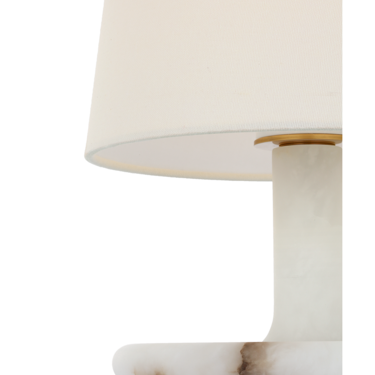 Suzanne Kasler Fayette 11" Cordless Accent Lamp in Alabaster with Linen Shade W9.5" x H11.25"