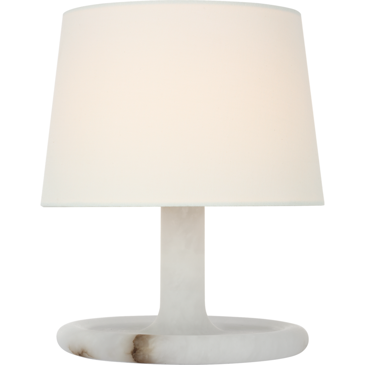 Suzanne Kasler Fayette 11" Cordless Accent Lamp in Alabaster with Linen Shade W9.5" x H11.25"
