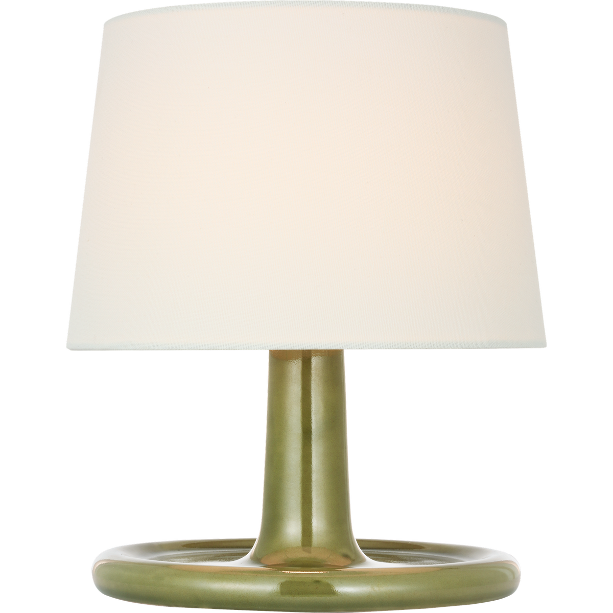 Suzanne Kasler Fayette 11" Cordless Accent Lamp in Green with Linen Shade W9.5" x H11.25"