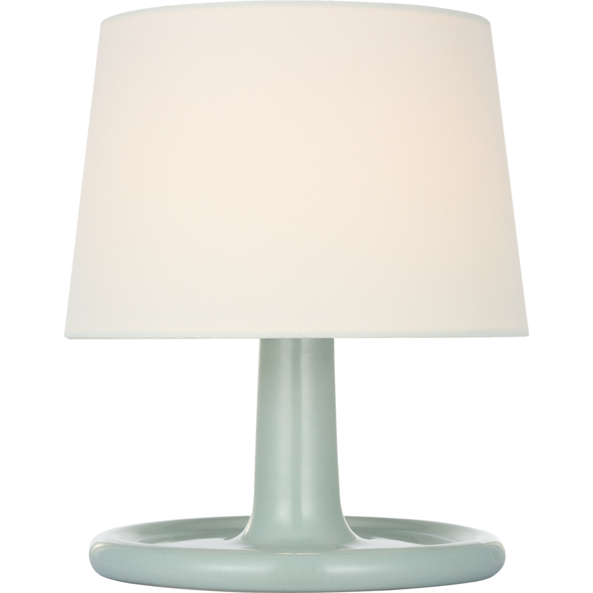 Suzanne Kasler Fayette 11" Cordless Accent Lamp in Ice Blue Porcelain with Linen Shade W9.5" x H11.25"
