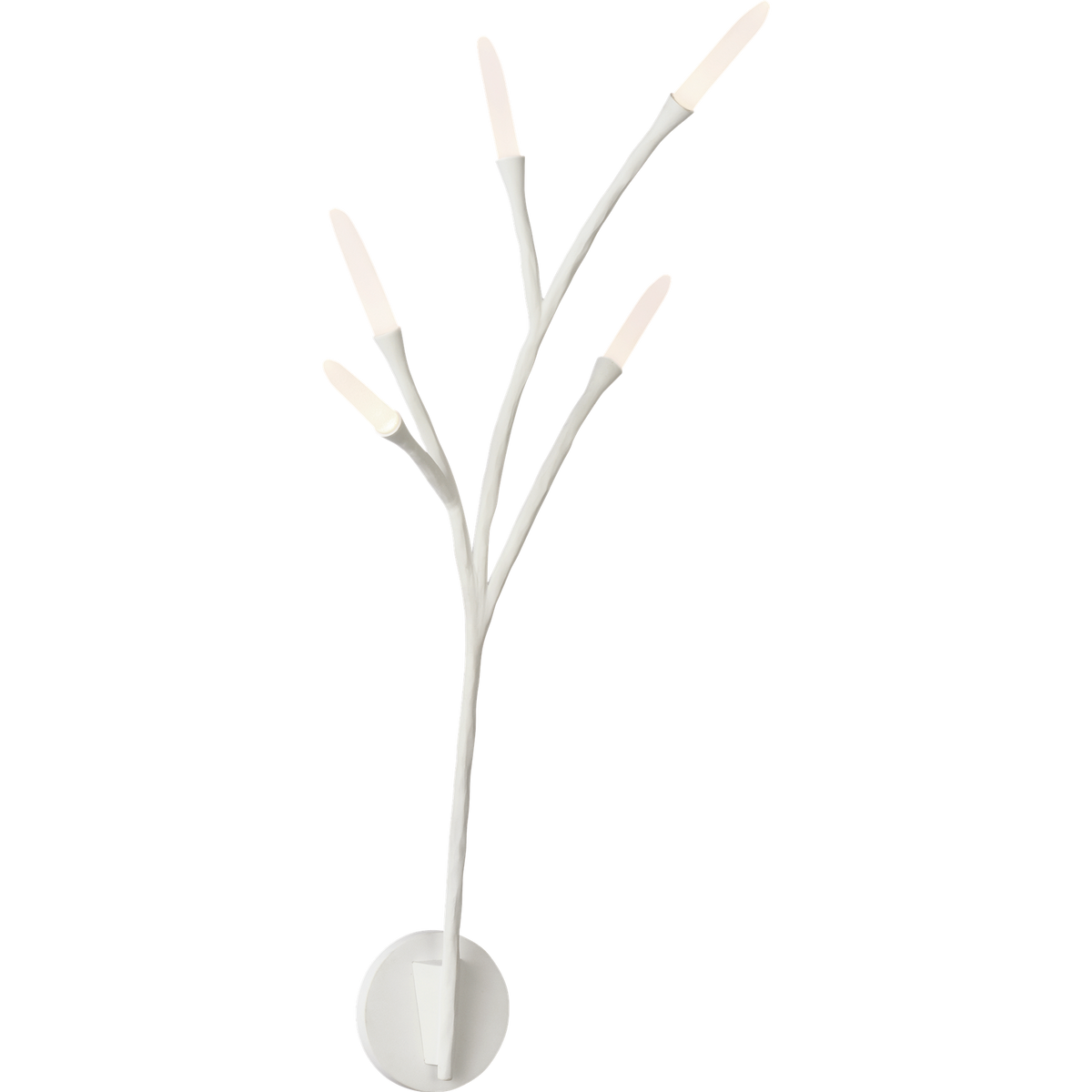 Thomas O'Brien Tirucalli 25" Sculpted Sconce in Plaster White with Etched Crystal W10" x H24.75" x E9.75"