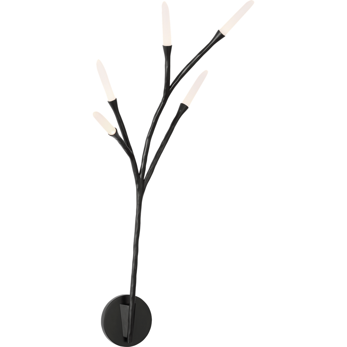Thomas O'Brien Tirucalli 25" Sculpted Sconce in Waxed Black with Etched Crystal W10" x H24.75" x E9.75"