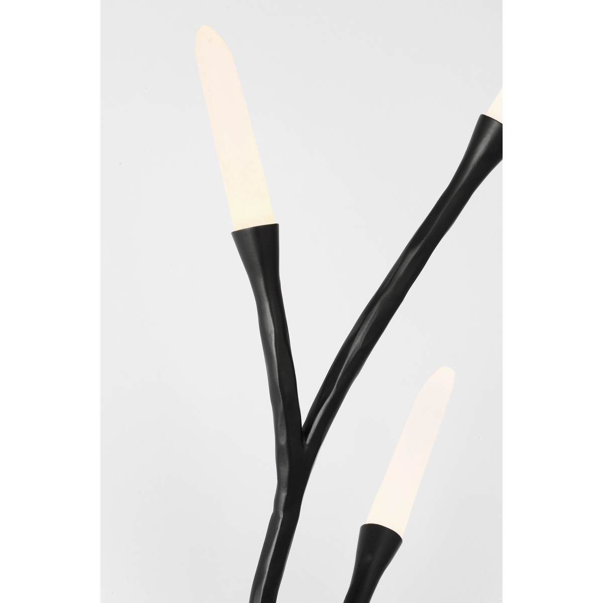 Thomas O'Brien Tirucalli 25" Sculpted Sconce in Waxed Black with Etched Crystal W10" x H24.75" x E9.75"