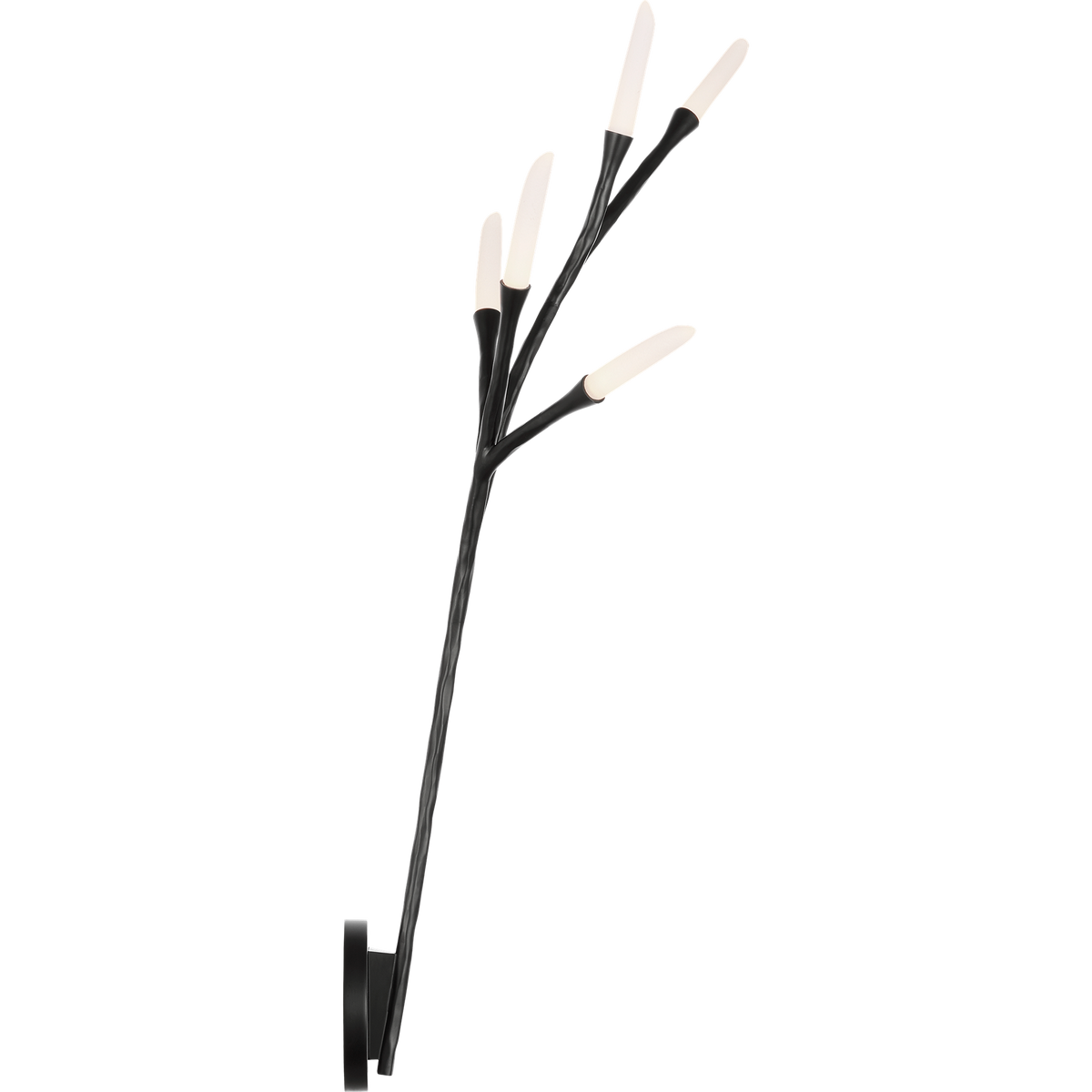 Thomas O'Brien Tirucalli 25" Sculpted Sconce in Waxed Black with Etched Crystal W10" x H24.75" x E9.75"
