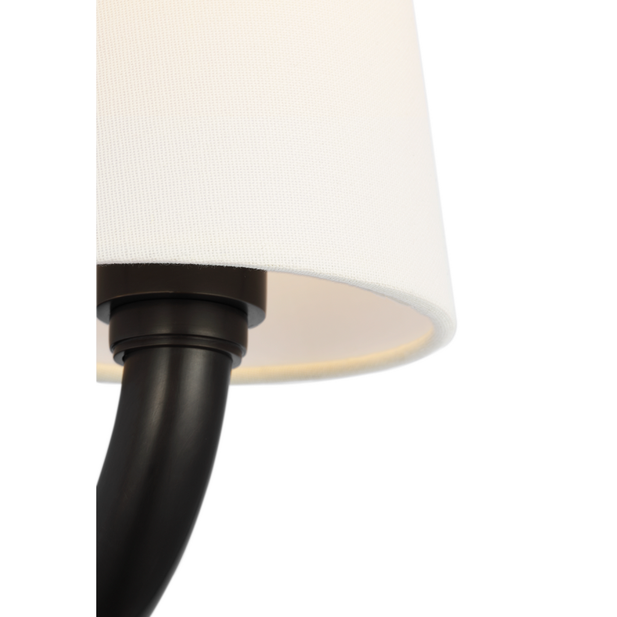 Thomas O'Brien Rally 12" Bath Sconce in Bronze with Linen Shade W5" x H11.75" x E6.5"