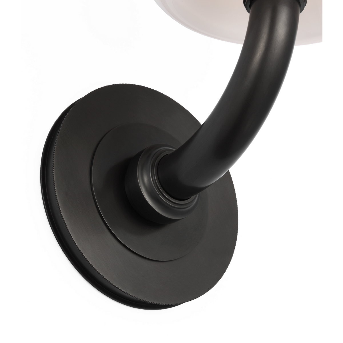 Thomas O'Brien Rally 12" Bath Sconce in Bronze with White Glass Shade W5" x H11.75" x E6.5"