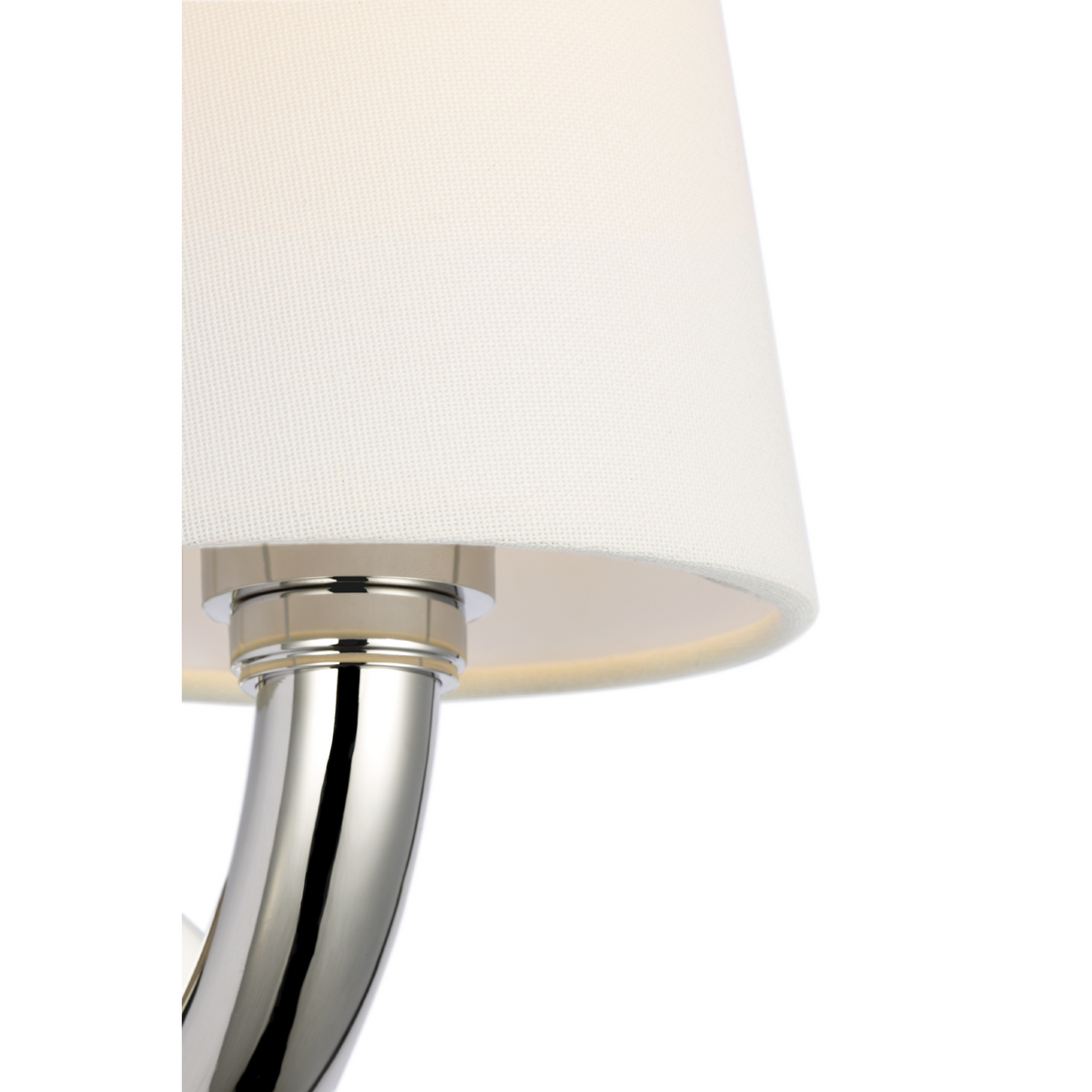 Thomas O'Brien Rally 12" Bath Sconce in Polished Nickel with Linen Shade W5" x H11.75" x E6.5"
