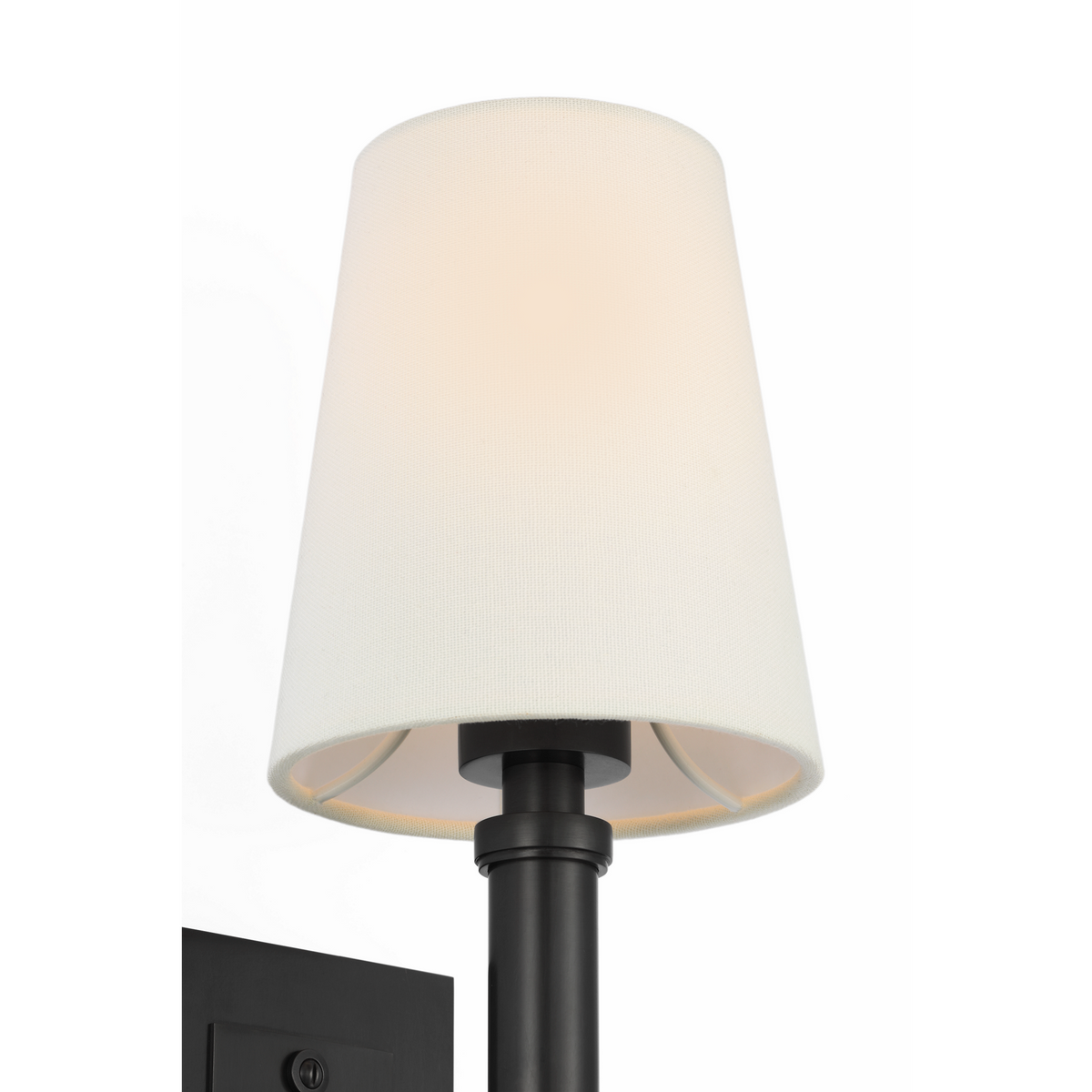 Thomas O'Brien Rally 15" Sconce in Bronze with Linen Shade W5" x H14.75" x E6.25"