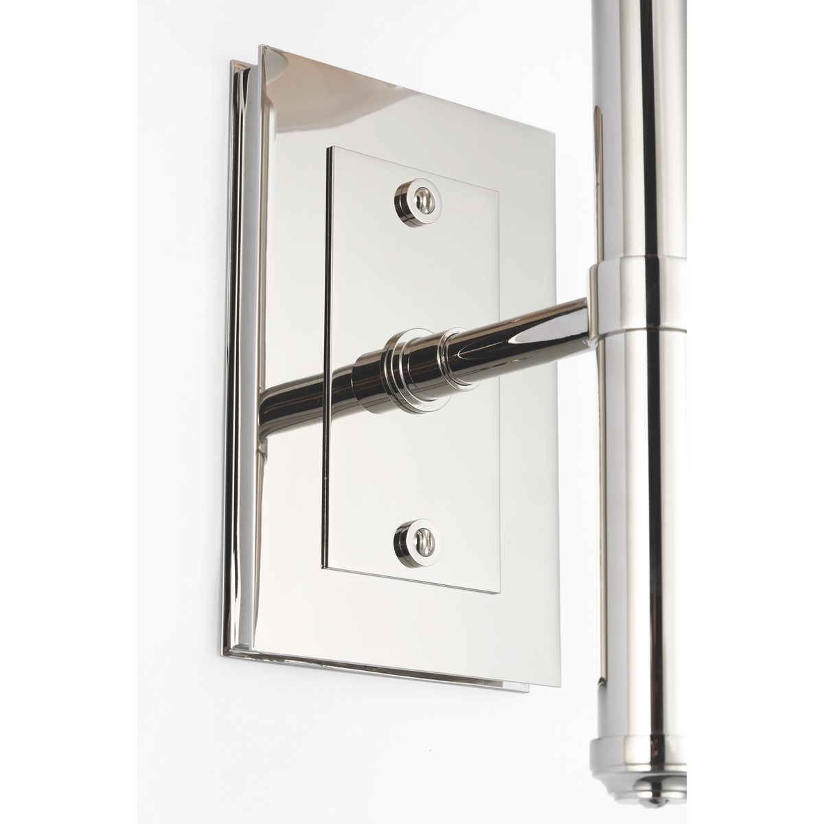 Thomas O'Brien Rally 15" Sconce in Polished Nickel with White Glass Shade W5" x H14.75" x E6.25"