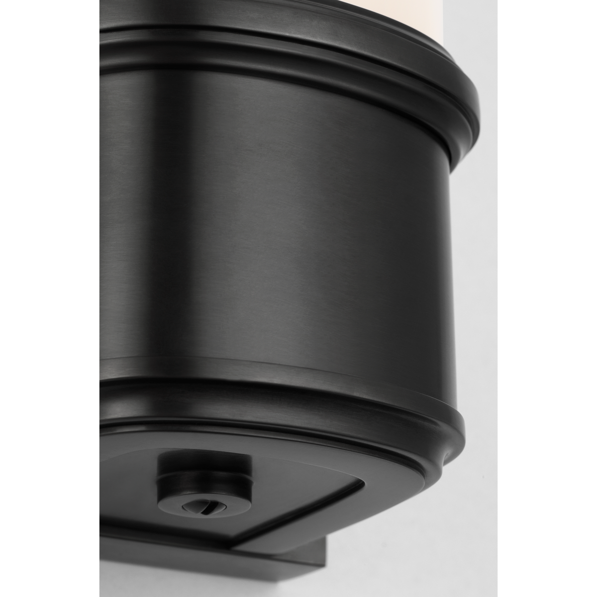 Thomas O'Brien Rally 13" Linear Bath Sconce in Bronze with White Glass W3.75" x H12.75" x E4"