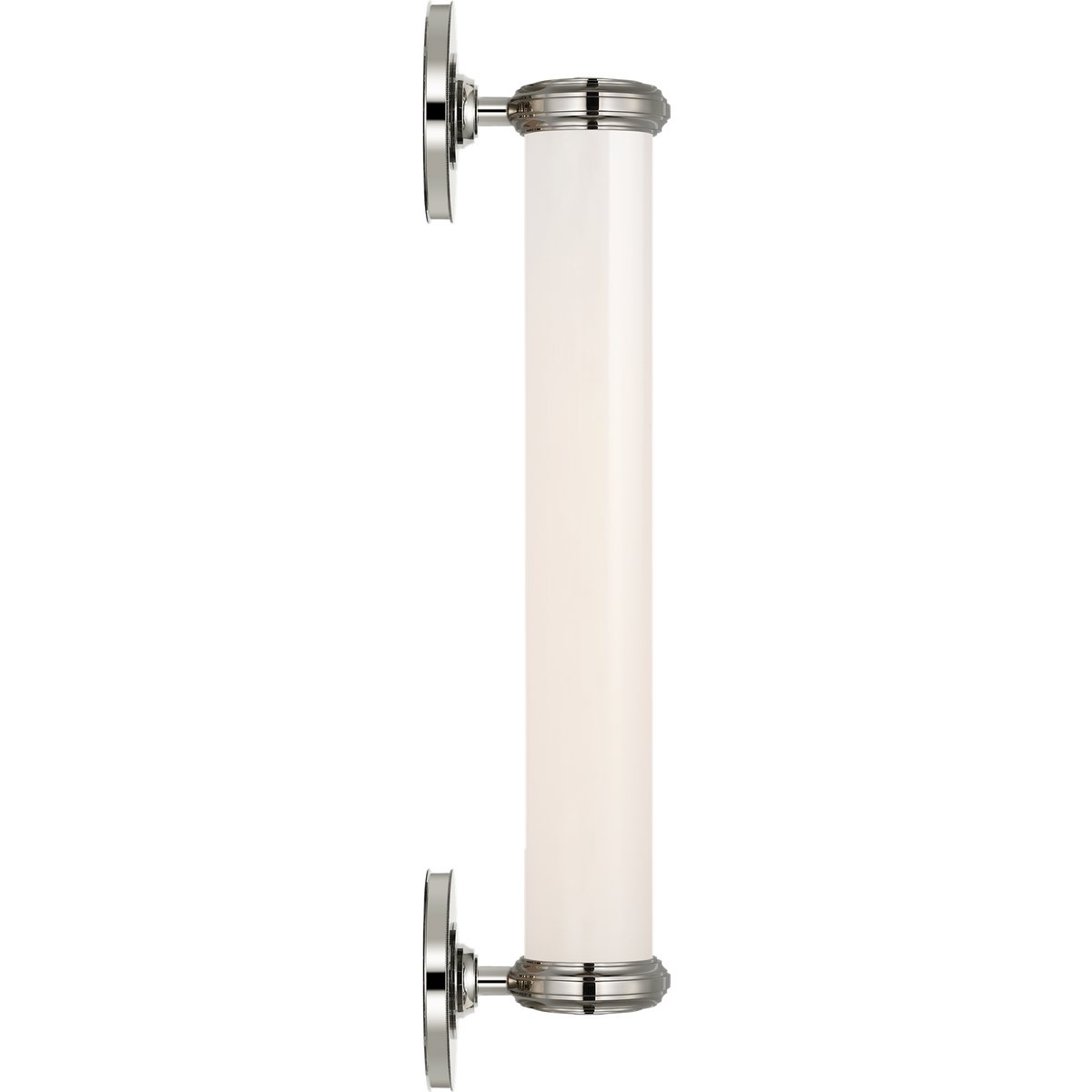 Thomas O'Brien Rally 23" Bracketed Bath Sconce in Polished Nickel with White Glass W4.75" x H22.5" x E5"