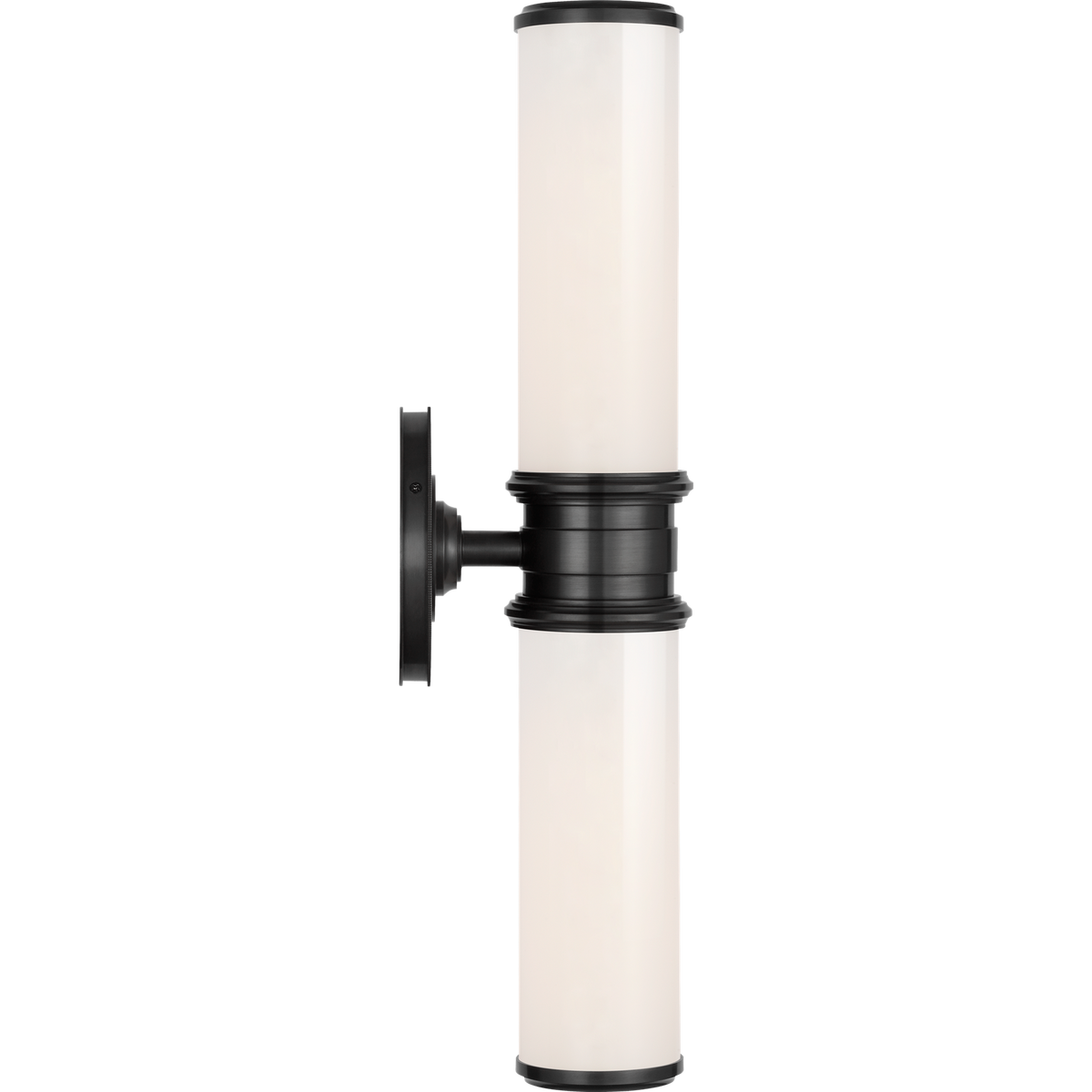 Thomas O'Brien Rally 18" Double Bath Sconce in Bronze with White Glass W4.75" x H18" x E5"