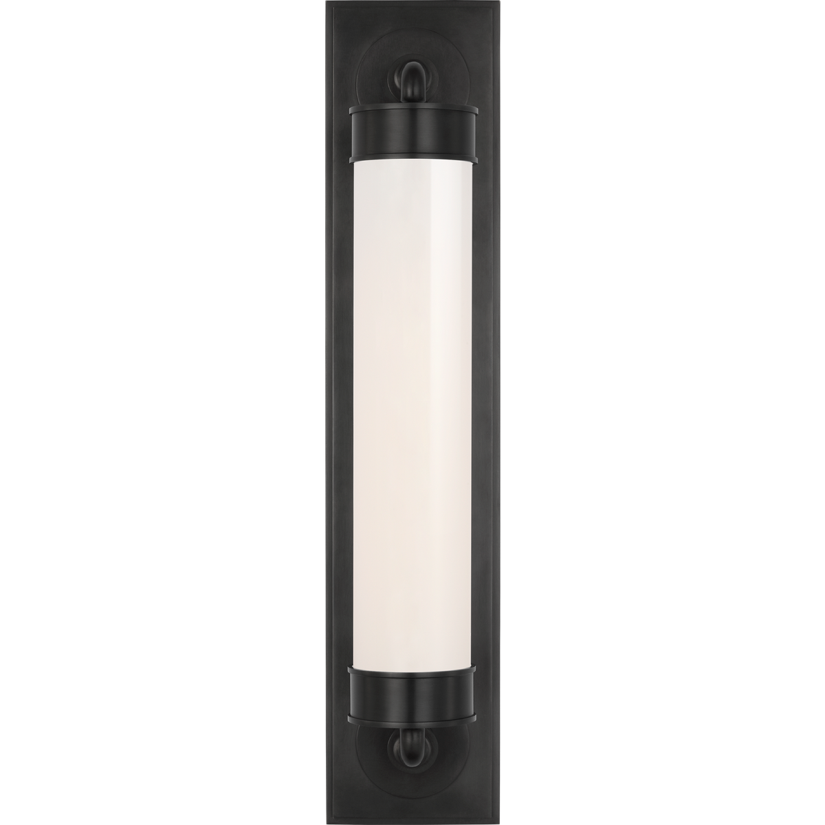 Thomas O'Brien Maritime 20" Linear Bath Sconce in Bronze with White Glass W4.25" x H20" x E5"