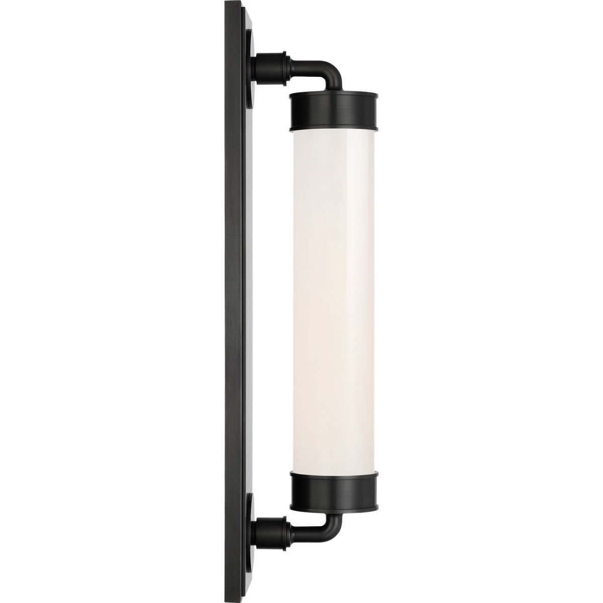 Thomas O'Brien Maritime 20" Linear Bath Sconce in Bronze with White Glass W4.25" x H20" x E5"
