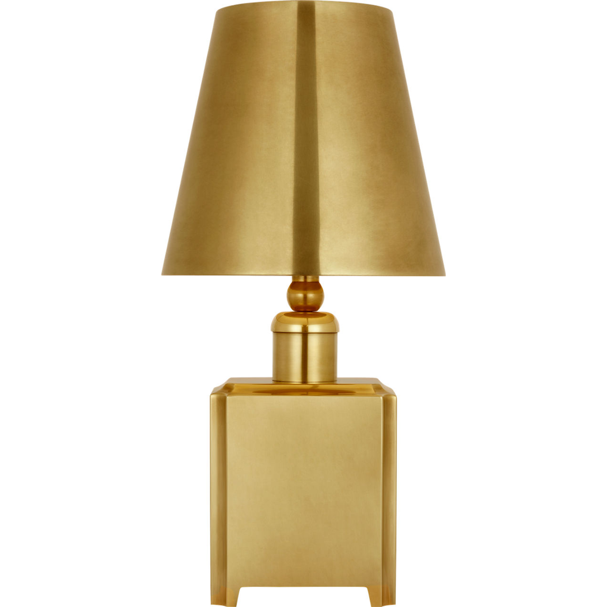 Thomas O'Brien Dino 13" Cordless Accent Lamp in Hand-Rubbed Antique Brass with Hand-Rubbed Antique Brass Shade W6.5" x H13.25"