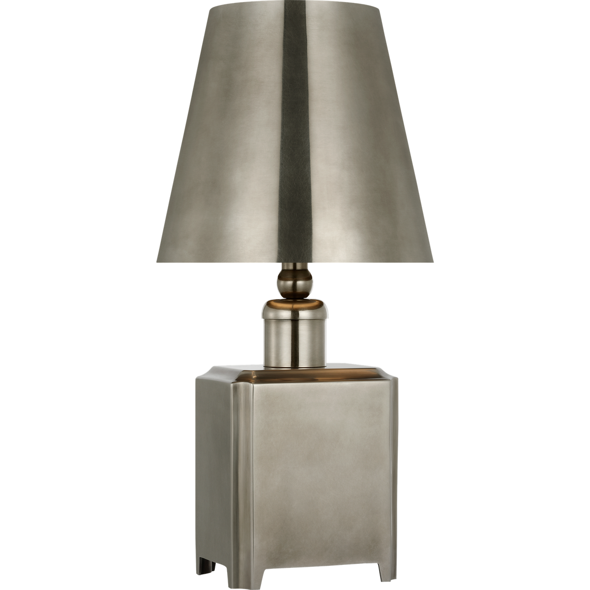 Thomas O'Brien Dino 13" Cordless Accent Lamp in Pewter with Pewter Shade W6.5" x H13.25"