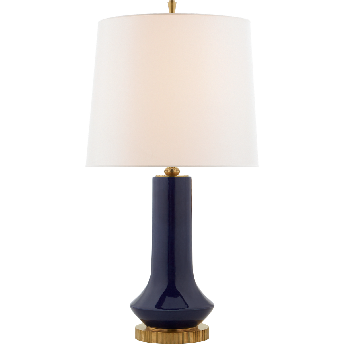 Thomas O'Brien Luisa Cordless Table Lamp in Denim with Linen Shade W16" x H30.5"