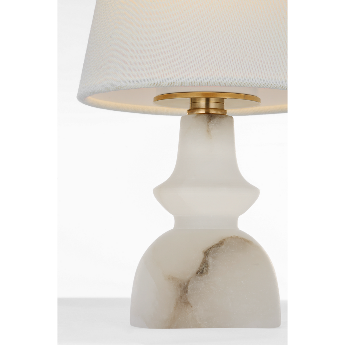 Thomas O'Brien Fifi 10" Cordless Accent Lamp in Alabaster with Linen Shade W5.5" x H10"