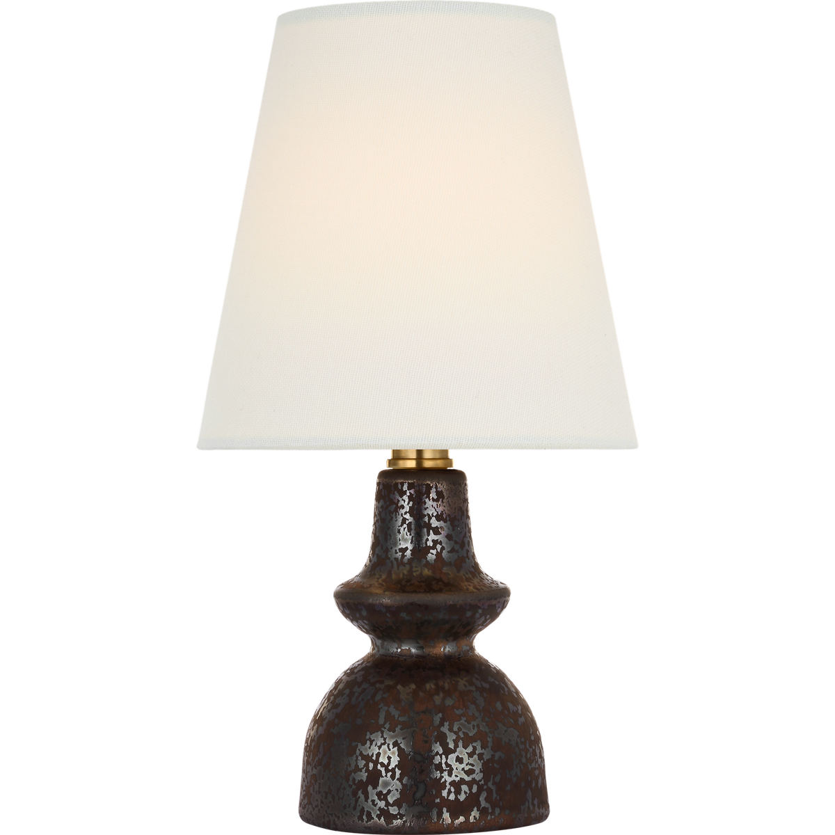 Thomas O'Brien Fifi 10" Cordless Accent Lamp in Crystal Bronze with Linen Shade W5.5" x H10"