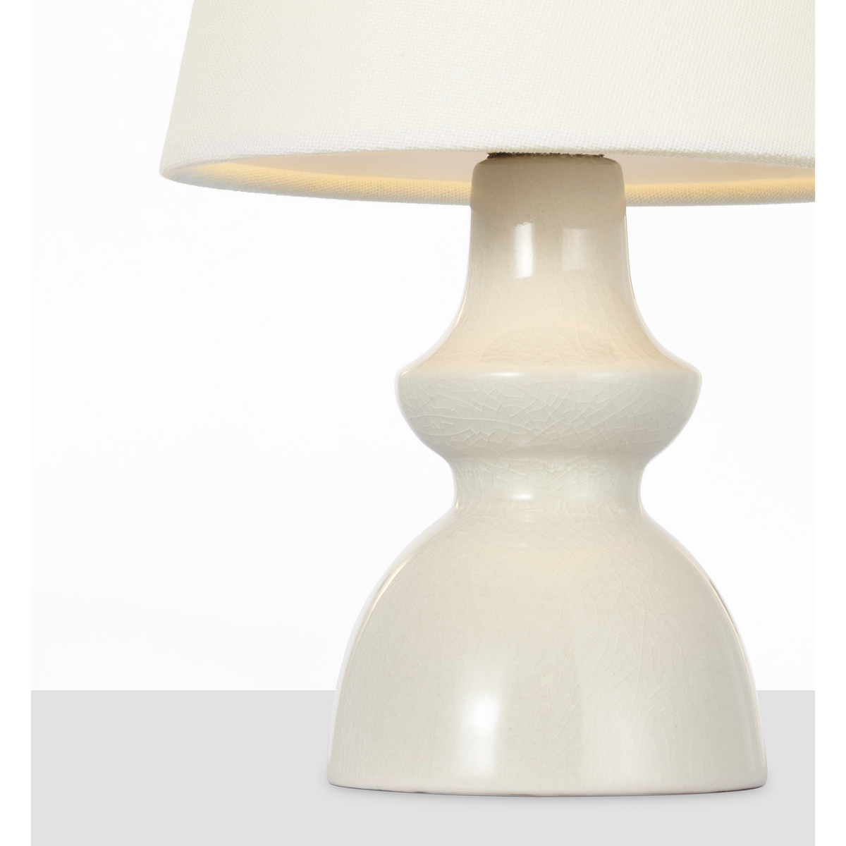 Thomas O'Brien Fifi 10" Cordless Accent Lamp in Tea Stain Crackle with Linen Shade W5.5" x H10"