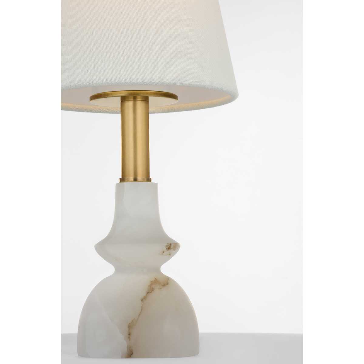 Thomas O'Brien Fifi 12" Cordless Accent Lamp in Alabaster with Linen Shade W5.5" x H12"