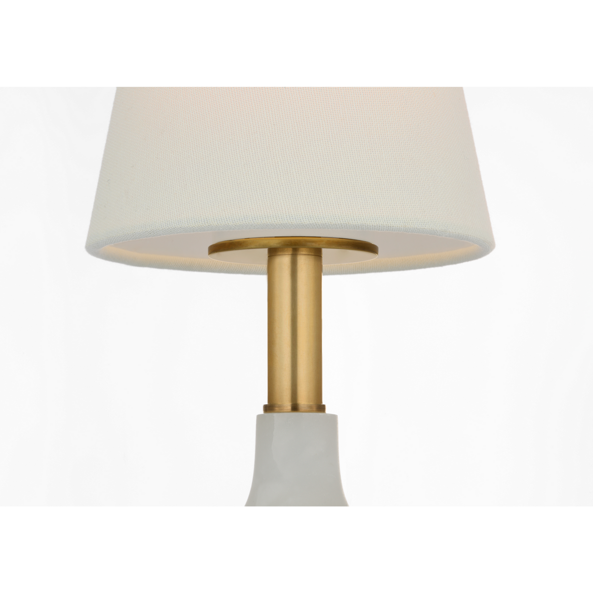 Thomas O'Brien Fifi 12" Cordless Accent Lamp in Alabaster with Linen Shade W5.5" x H12"