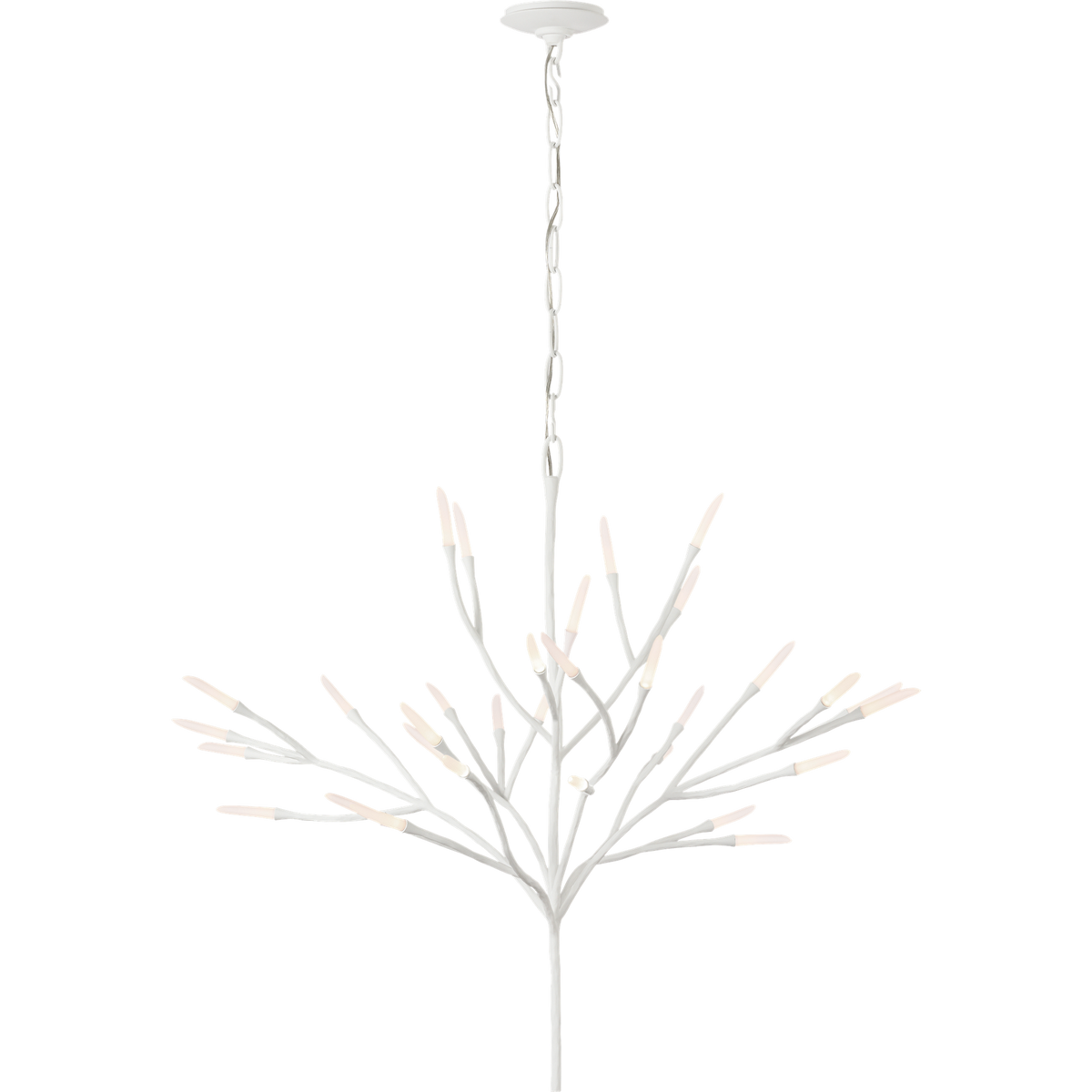 Thomas O'Brien Tirucalli 39" Sculpted Chandelier in Plaster White with Etched Crystal W38.75" x H32.5"