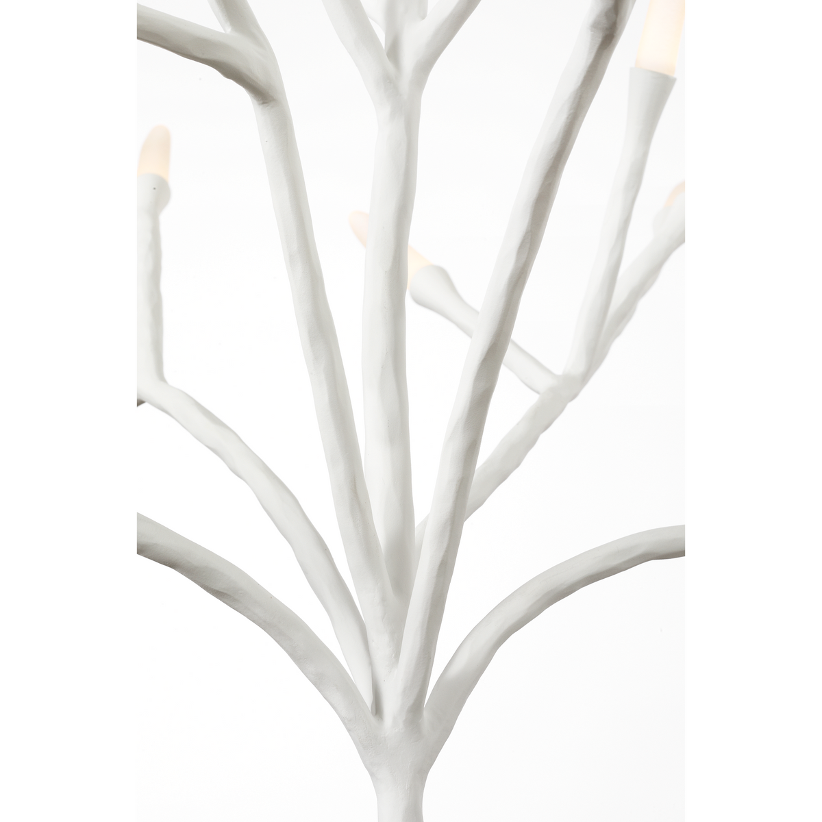 Thomas O'Brien Tirucalli 39" Sculpted Chandelier in Plaster White with Etched Crystal W38.75" x H32.5"