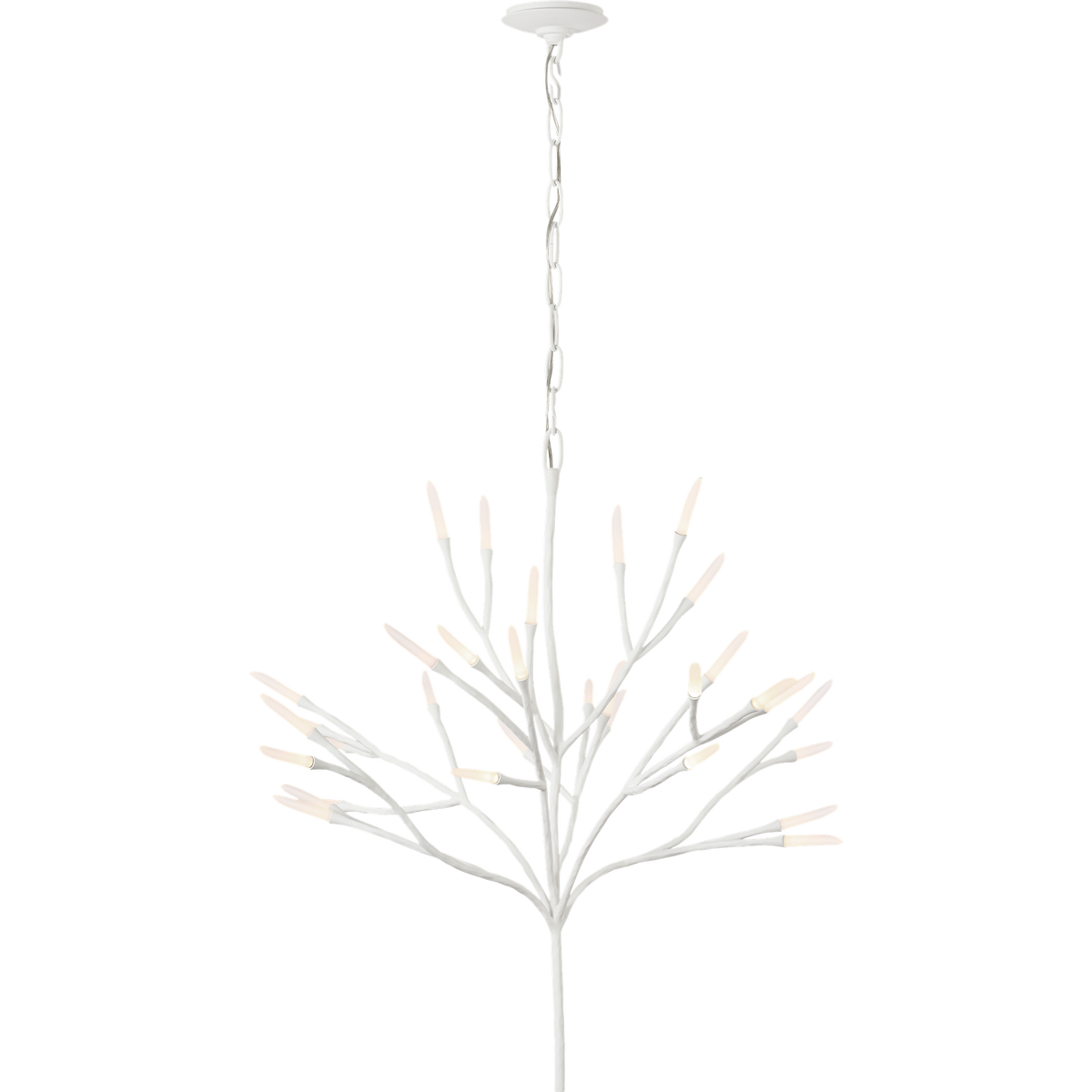 Thomas O'Brien Tirucalli 39" Sculpted Chandelier in Plaster White with Etched Crystal W38.75" x H32.5"