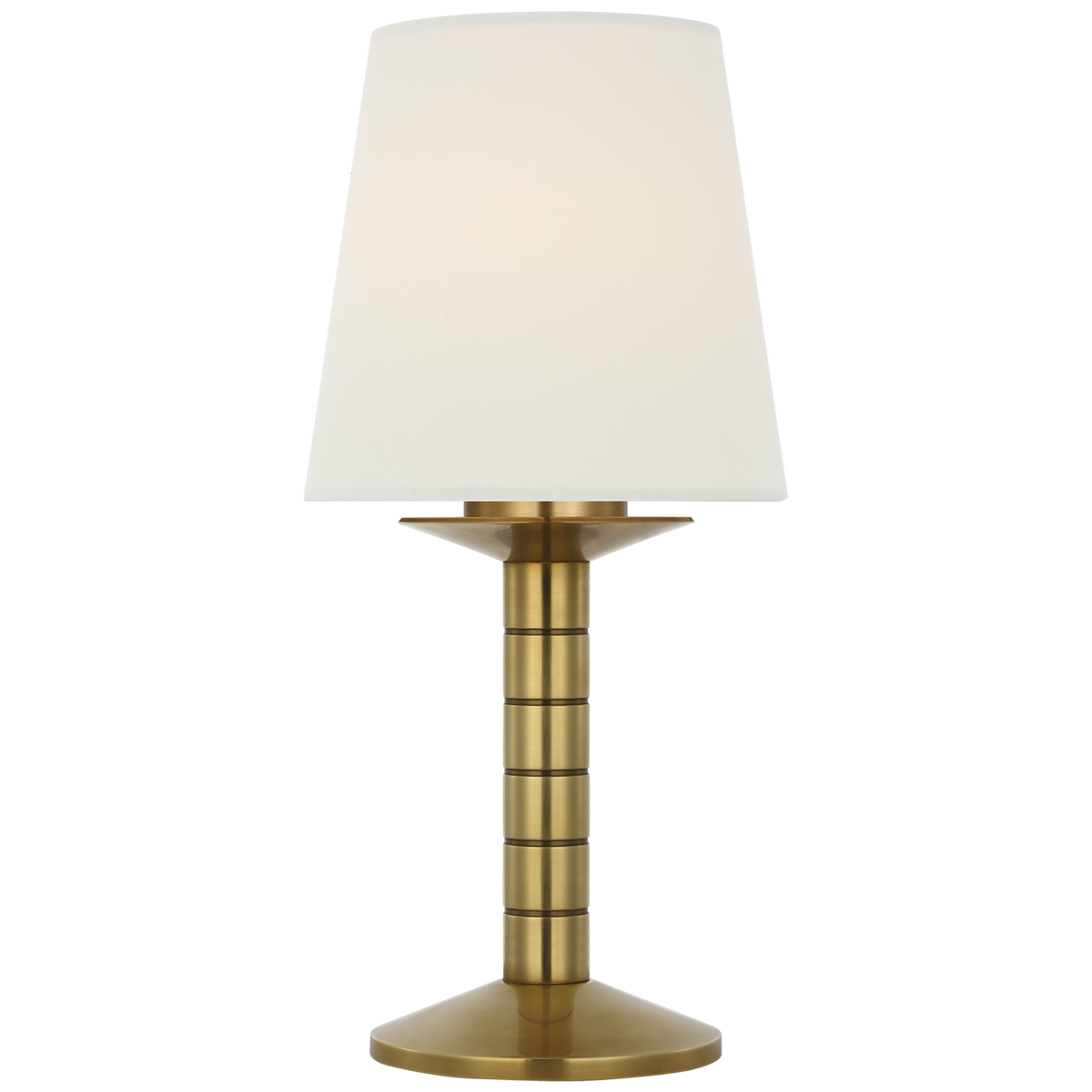 Ralph Lauren Montgomery 12" Cordless Accent Lamp in Natural Brass with Silk Shade W5.5" x H12"