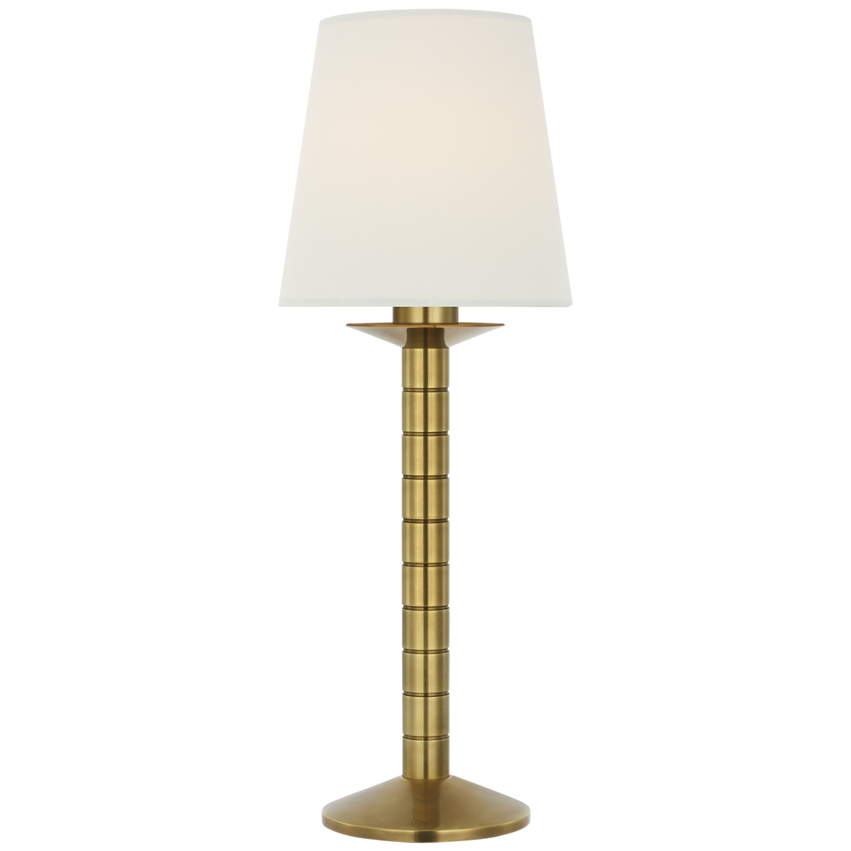 Ralph Lauren Montgomery 23" Cordless Table Lamp in Natural Brass with Silk Shade W8.25" x H23"