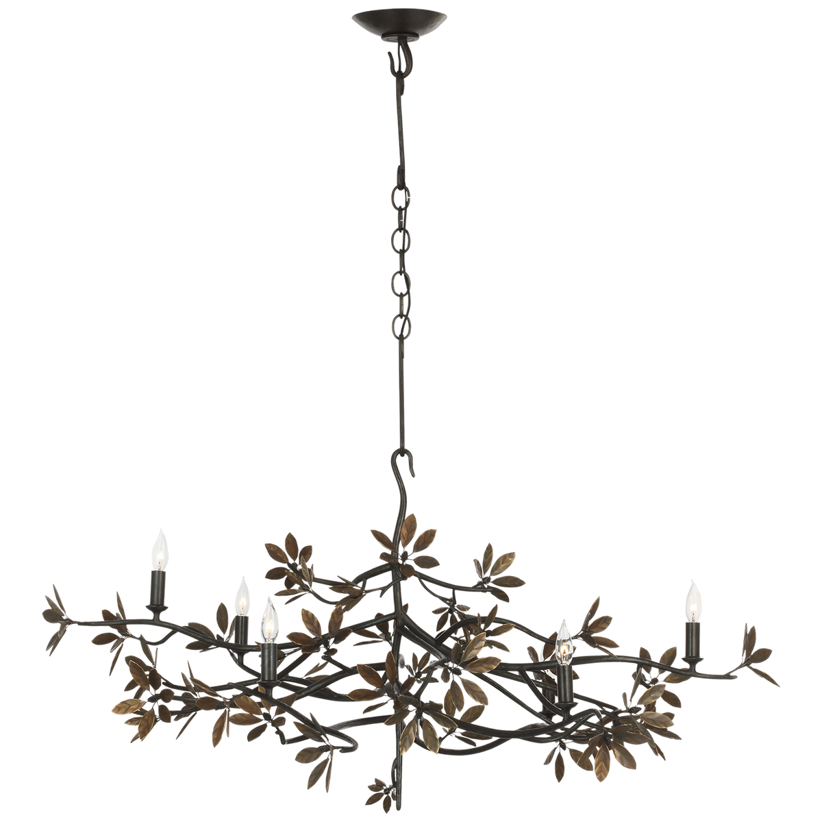 Ralph Lauren Whitlock 55" Chandelier in Chateau Iron and Chateau Brass W55.25" x H26.5"