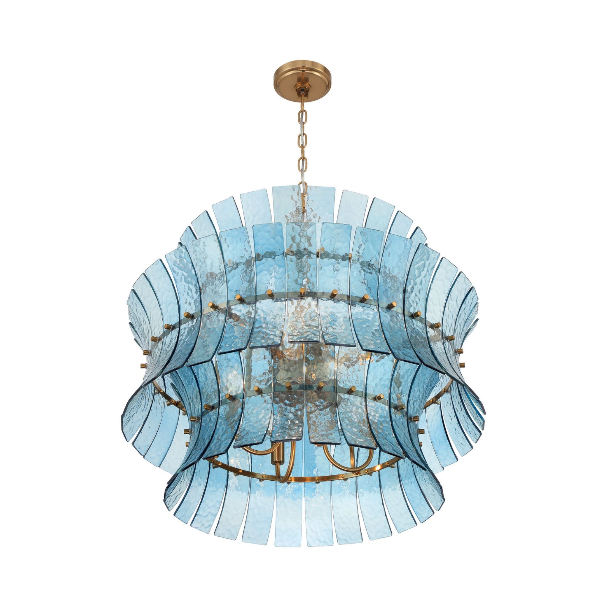 Abigail 28'' Aged Brass Chandelier Blue 8-Light 28"W x 26"H x 28"D