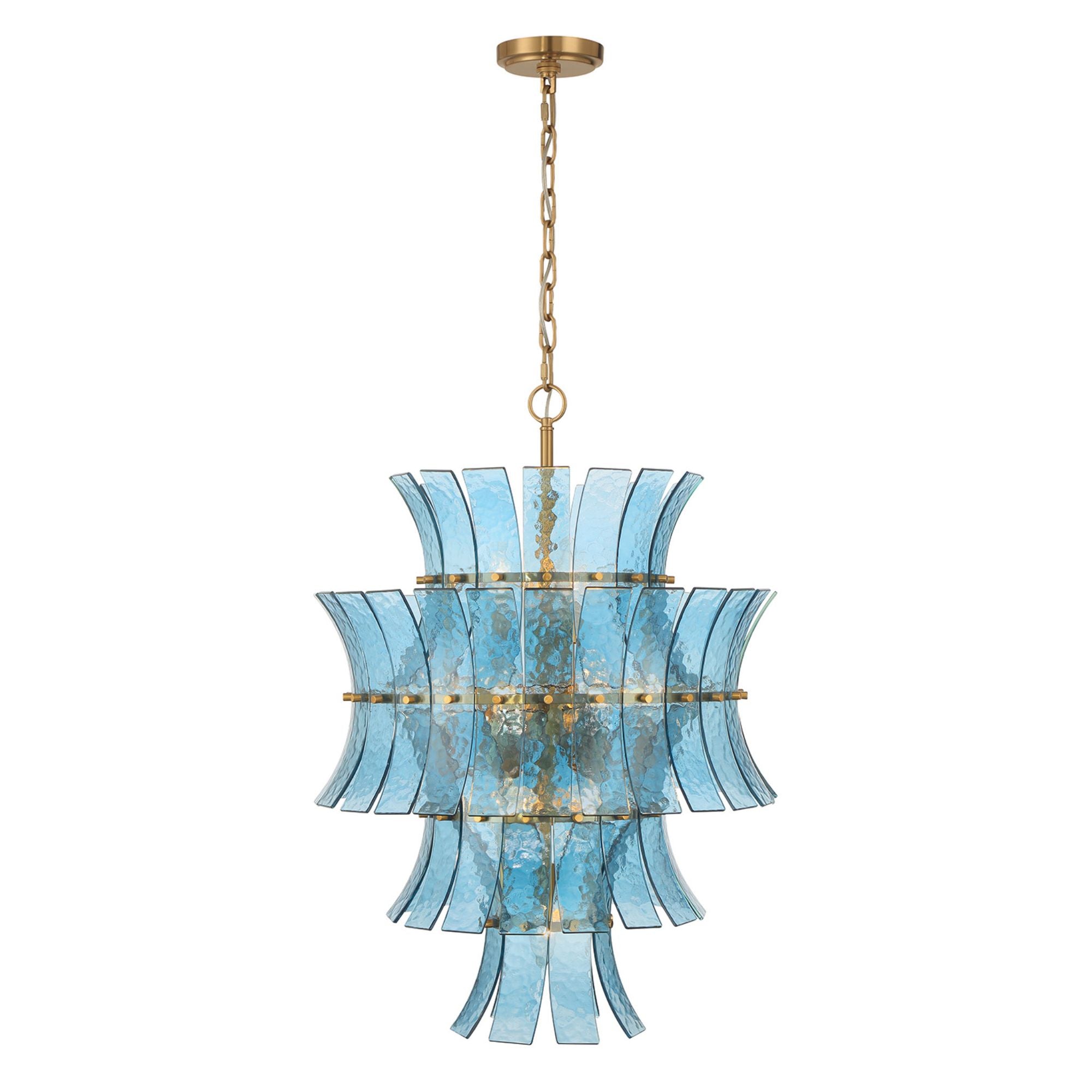 Abigail 22.25'' Aged Brass Chandelier Blue 22.25"W x 31.5"H x 22.25"D