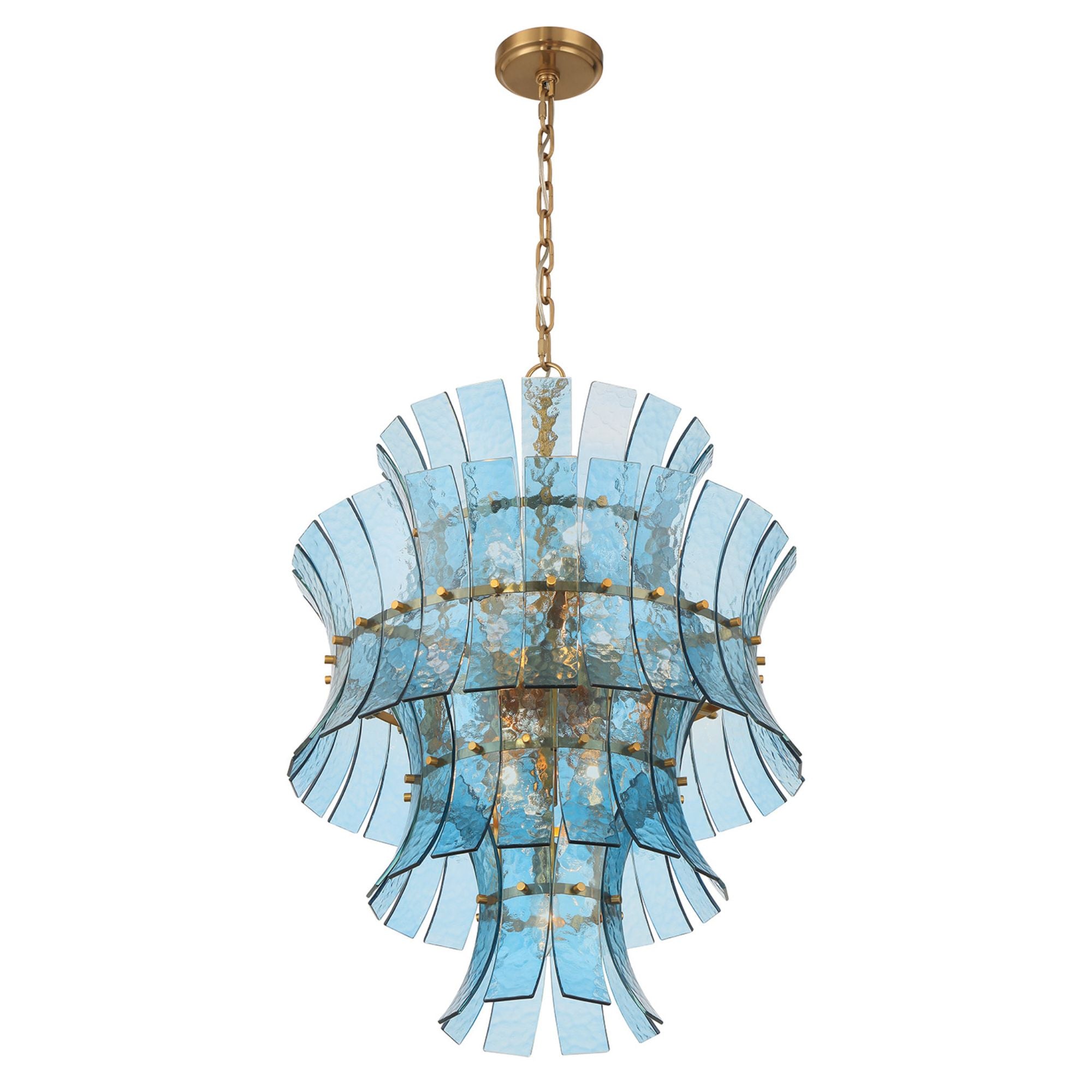 Abigail 22.25'' Aged Brass Chandelier Blue 22.25"W x 31.5"H x 22.25"D
