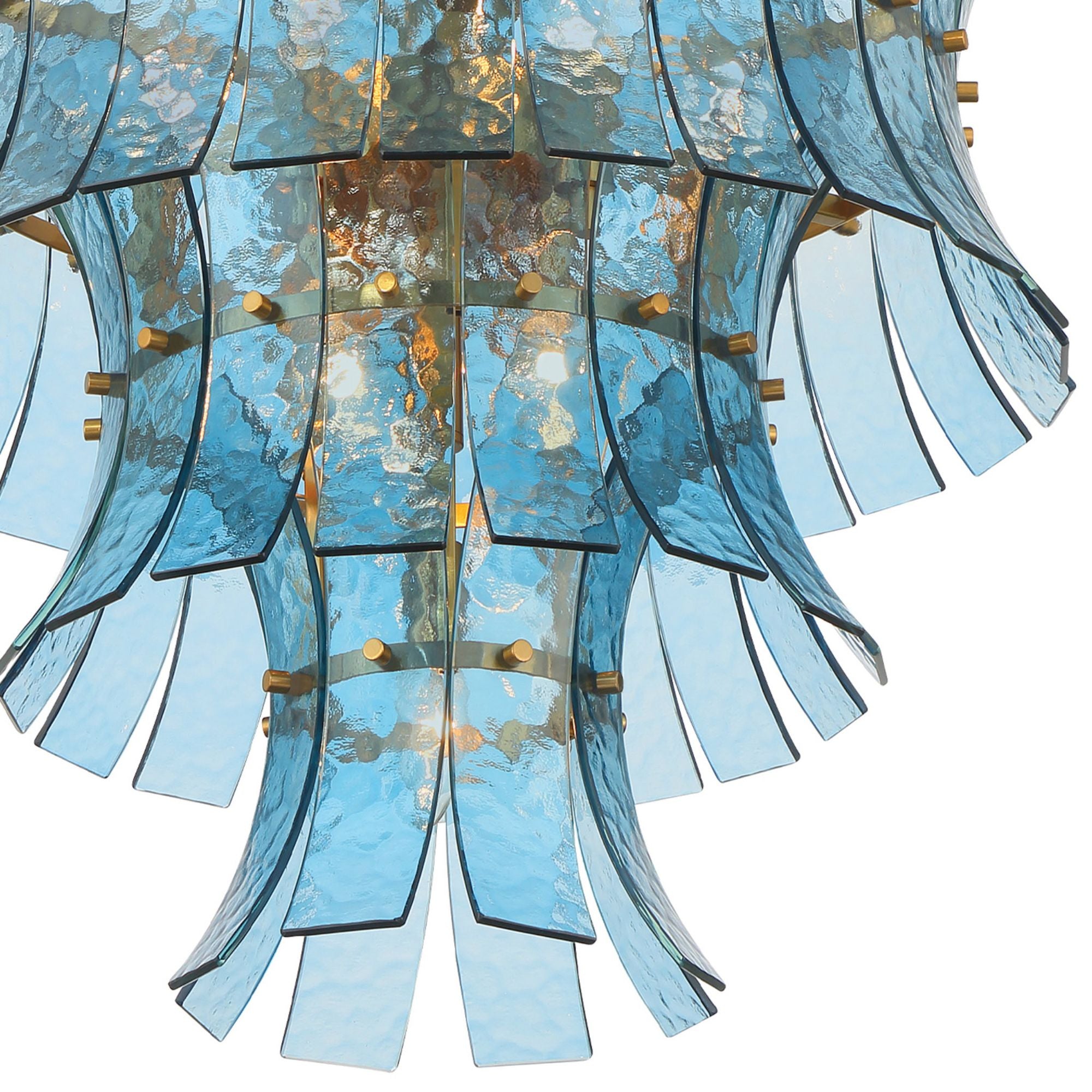 Abigail 22.25'' Aged Brass Chandelier Blue 22.25"W x 31.5"H x 22.25"D