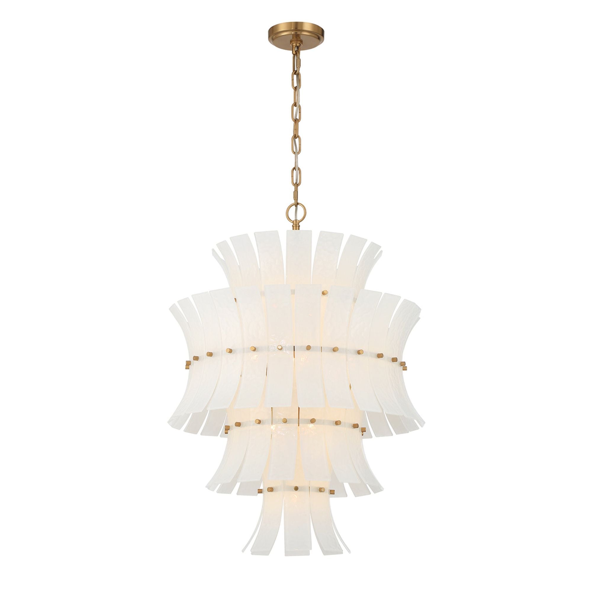 Abigail 22.25'' Aged Brass Chandelier White 22.25"W x 31.5"H x 22.25"D