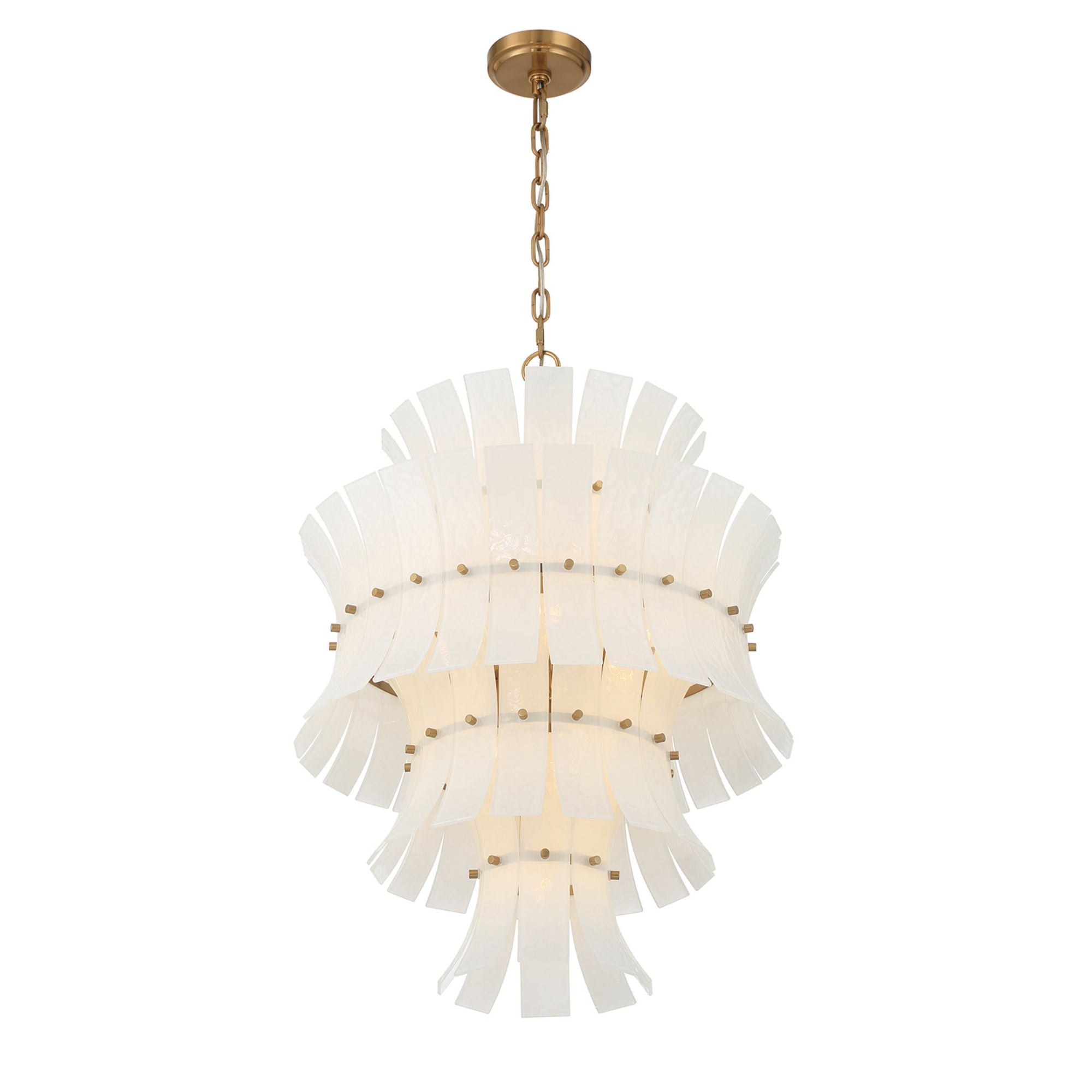 Abigail 22.25'' Aged Brass Chandelier White 22.25"W x 31.5"H x 22.25"D