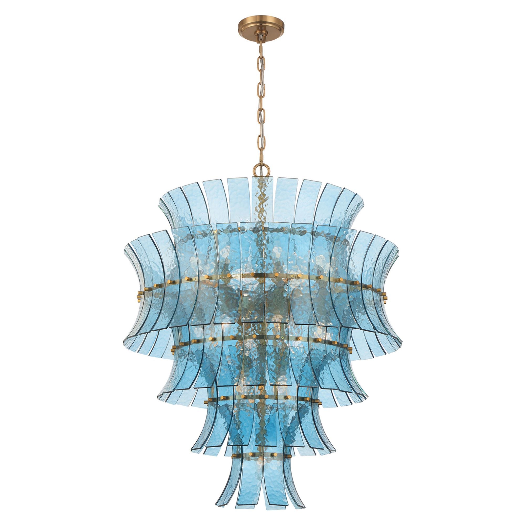 Abigail 29.5'' Aged Brass Chandelier Blue 29.5"W x 37"H x 29.5"D