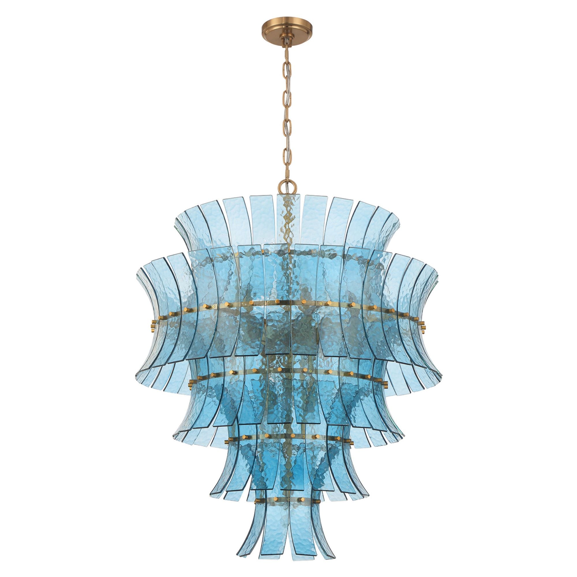 Abigail 29.5'' Aged Brass Chandelier Blue 29.5"W x 37"H x 29.5"D