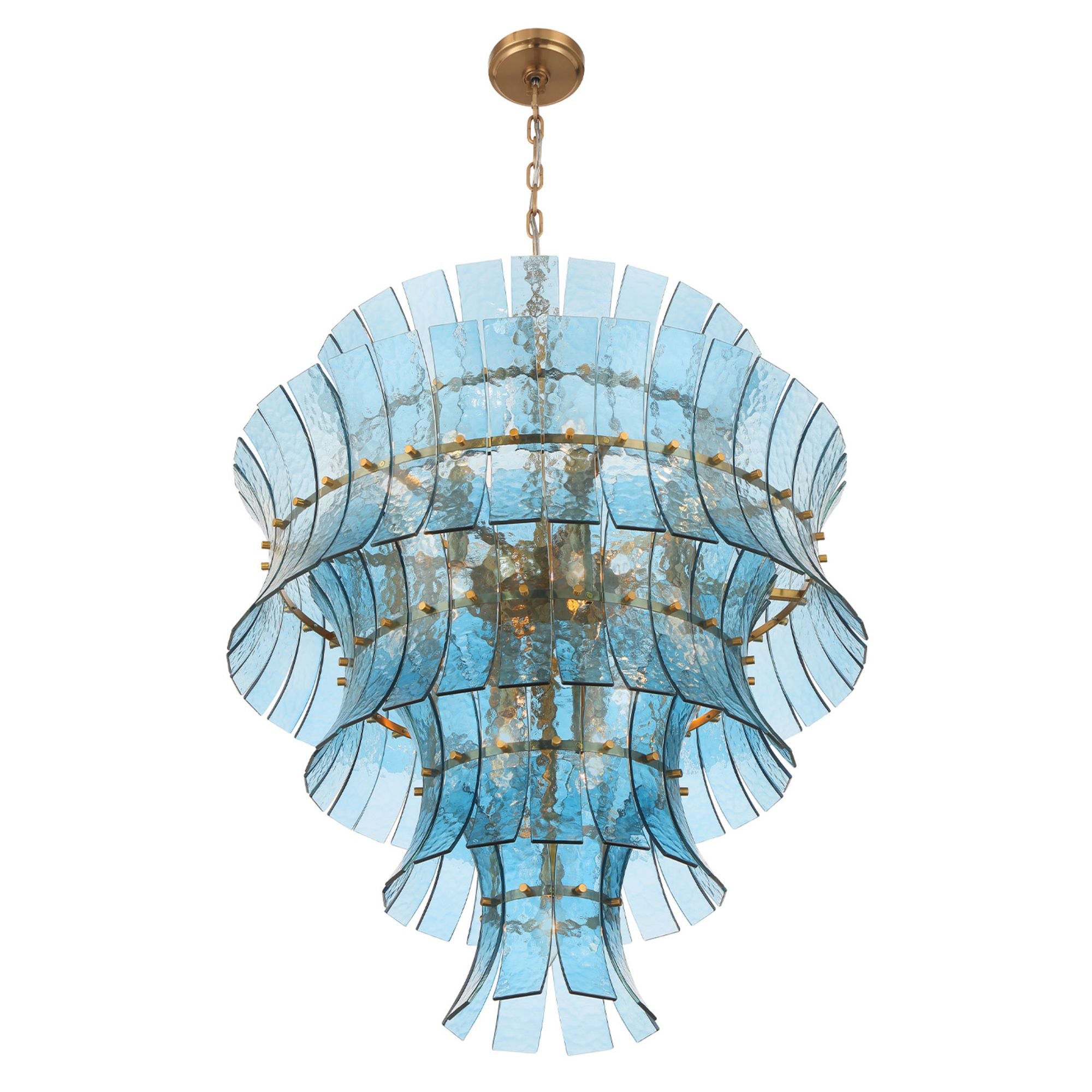 Abigail 29.5'' Aged Brass Chandelier Blue 29.5"W x 37"H x 29.5"D