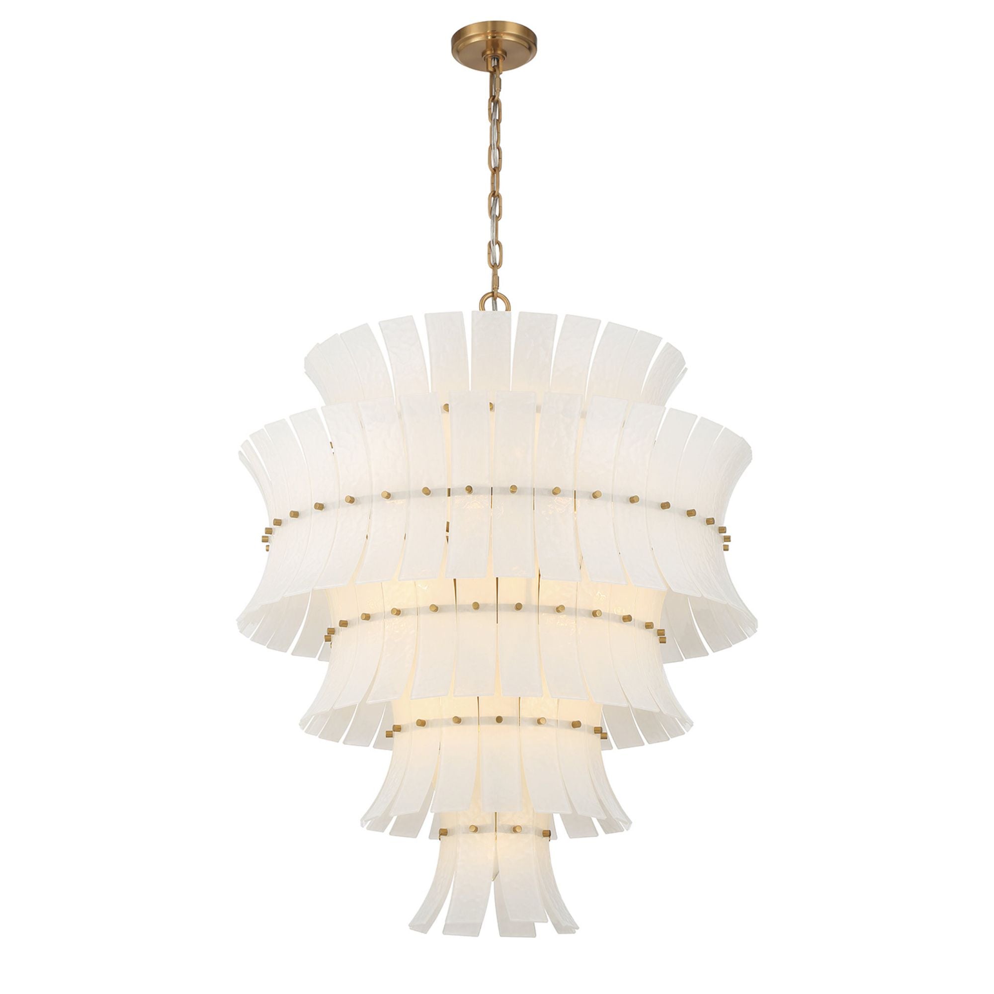 Abigail 29.5'' Aged Brass Chandelier White 29.5"W x 37"H x 29.5"D