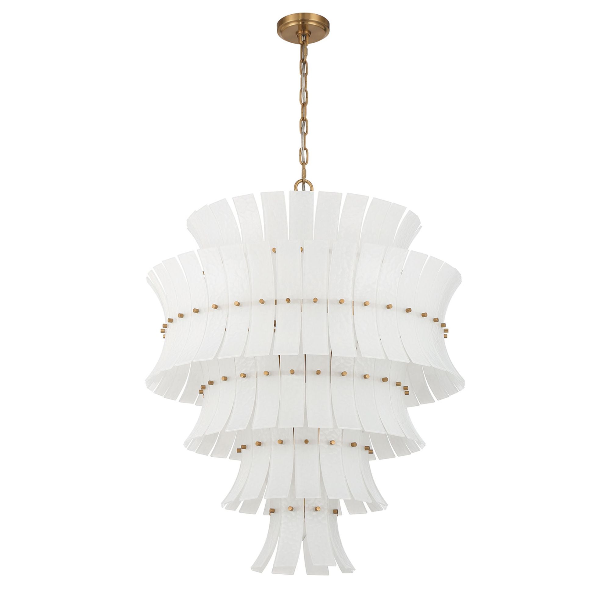 Abigail 29.5'' Aged Brass Chandelier White 29.5"W x 37"H x 29.5"D
