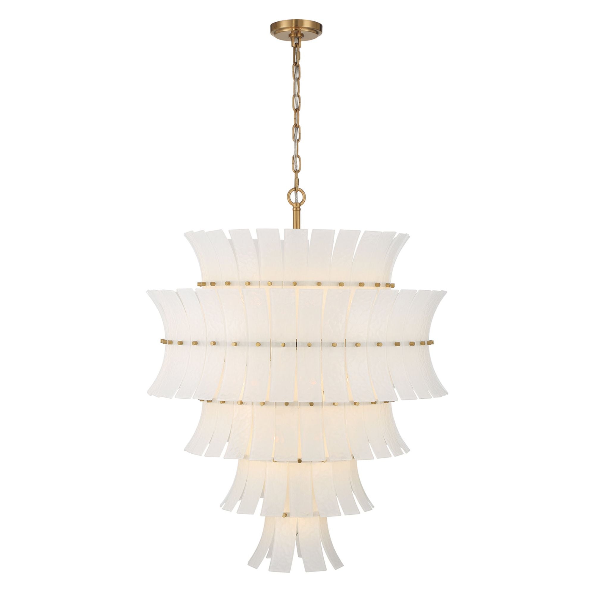 Abigail 29.5'' Aged Brass Chandelier White 29.5"W x 37"H x 29.5"D