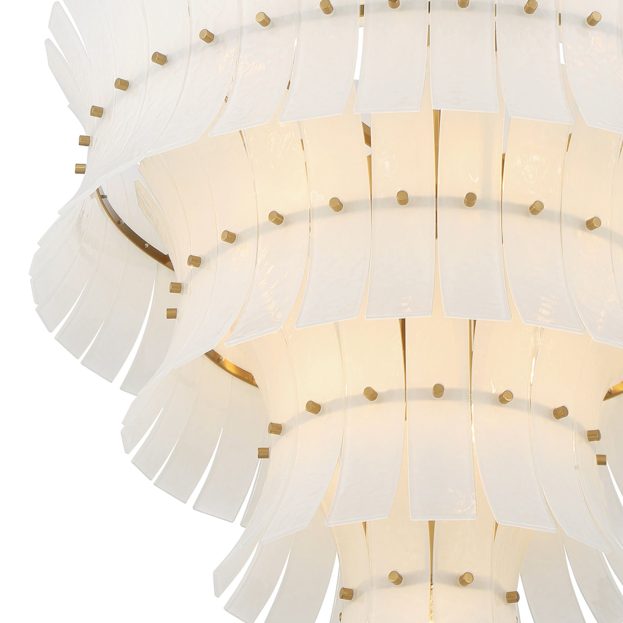 Abigail 29.5'' Aged Brass Chandelier White 29.5"W x 37"H x 29.5"D