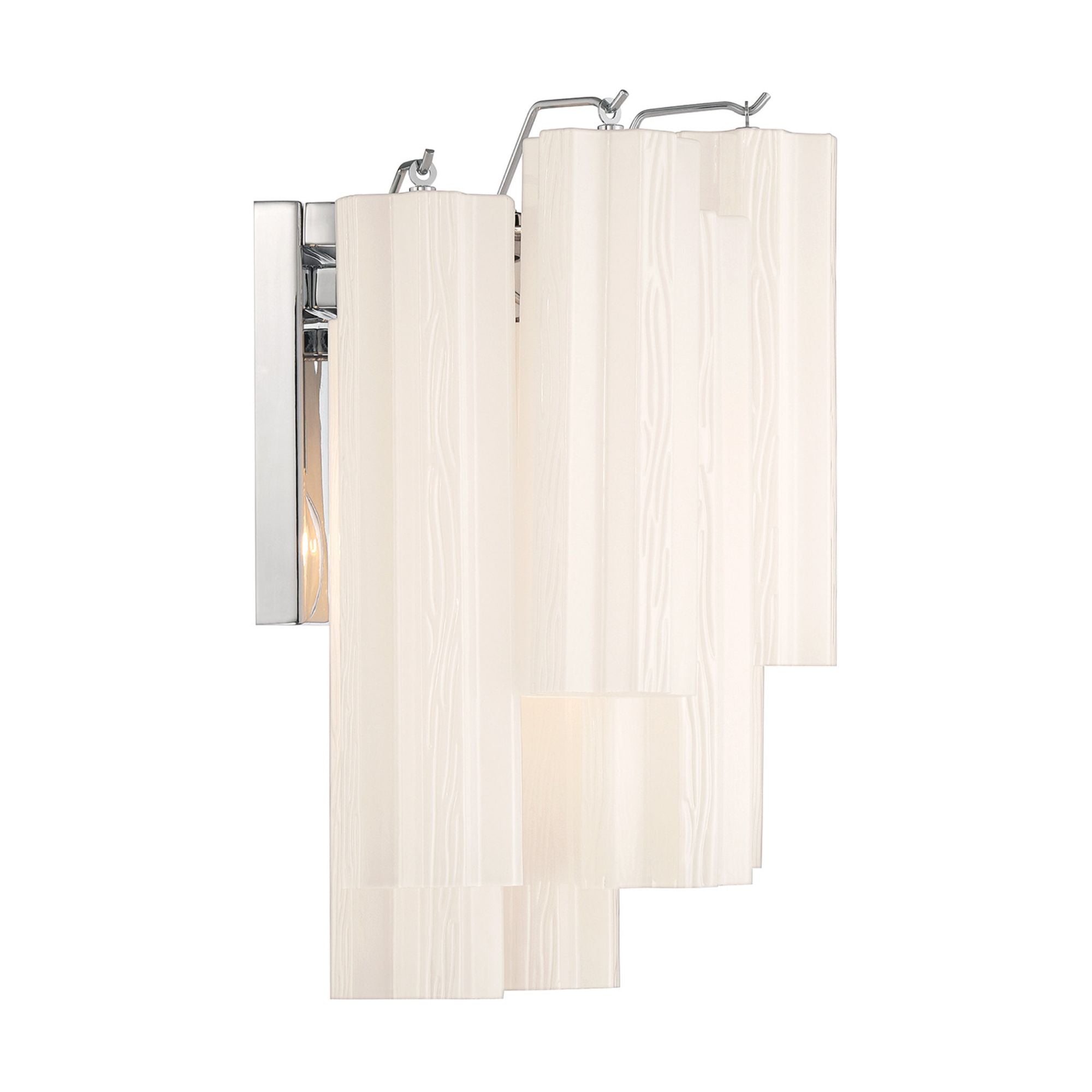 Addis 14.5'' Polished Chrome Sconce White 14.5"W x 14.5"H x 9.75"D