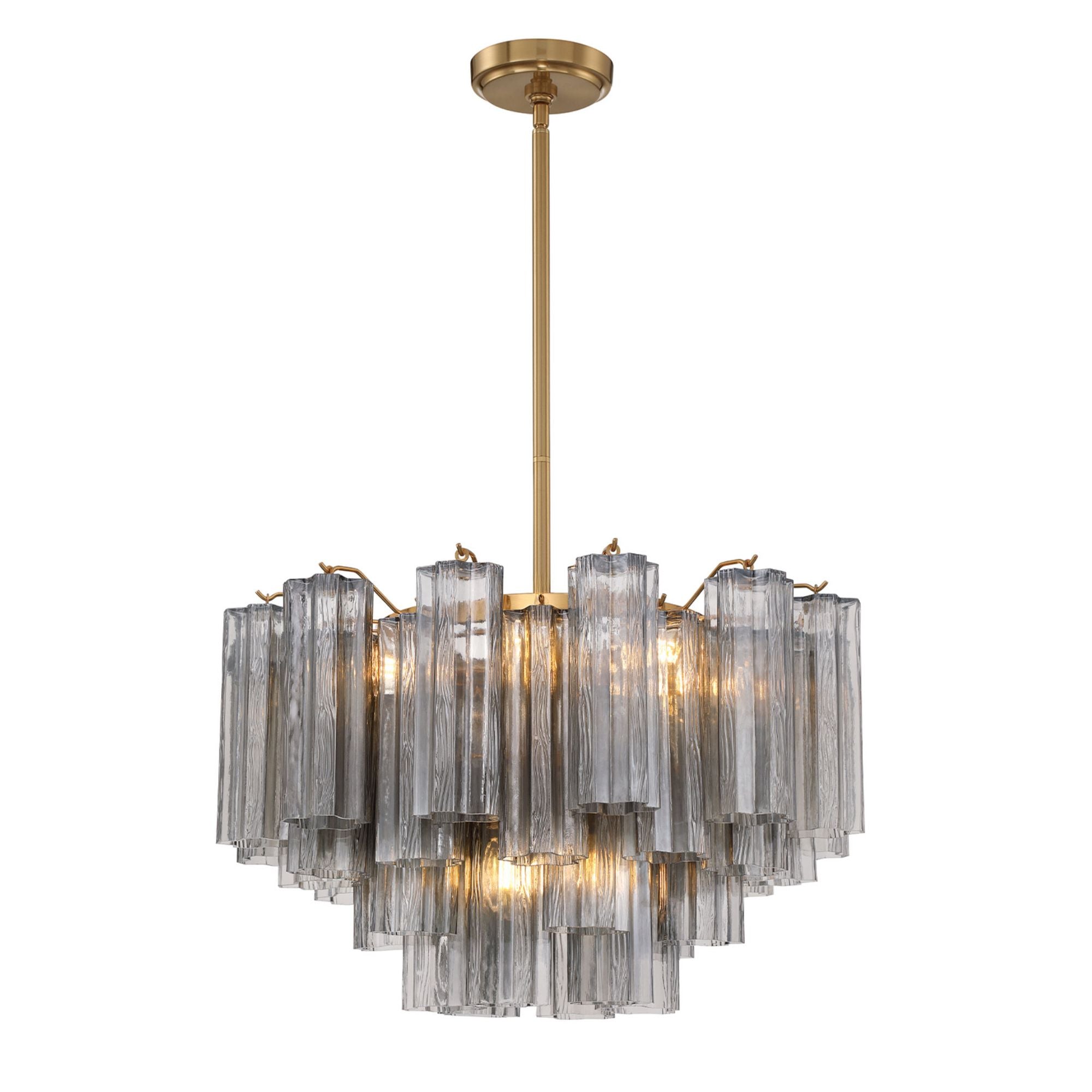 Addis 22'' Aged Brass Chandelier Gray 22"W x 14.25"H x 22"D