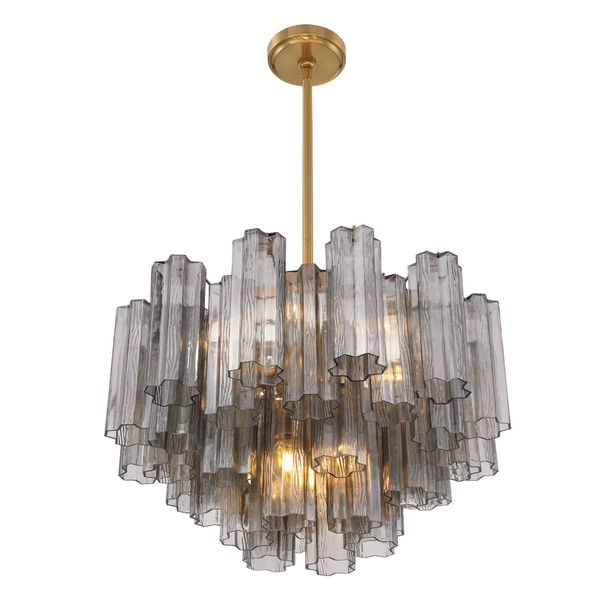 Addis 22'' Aged Brass Chandelier Gray 22"W x 14.25"H x 22"D