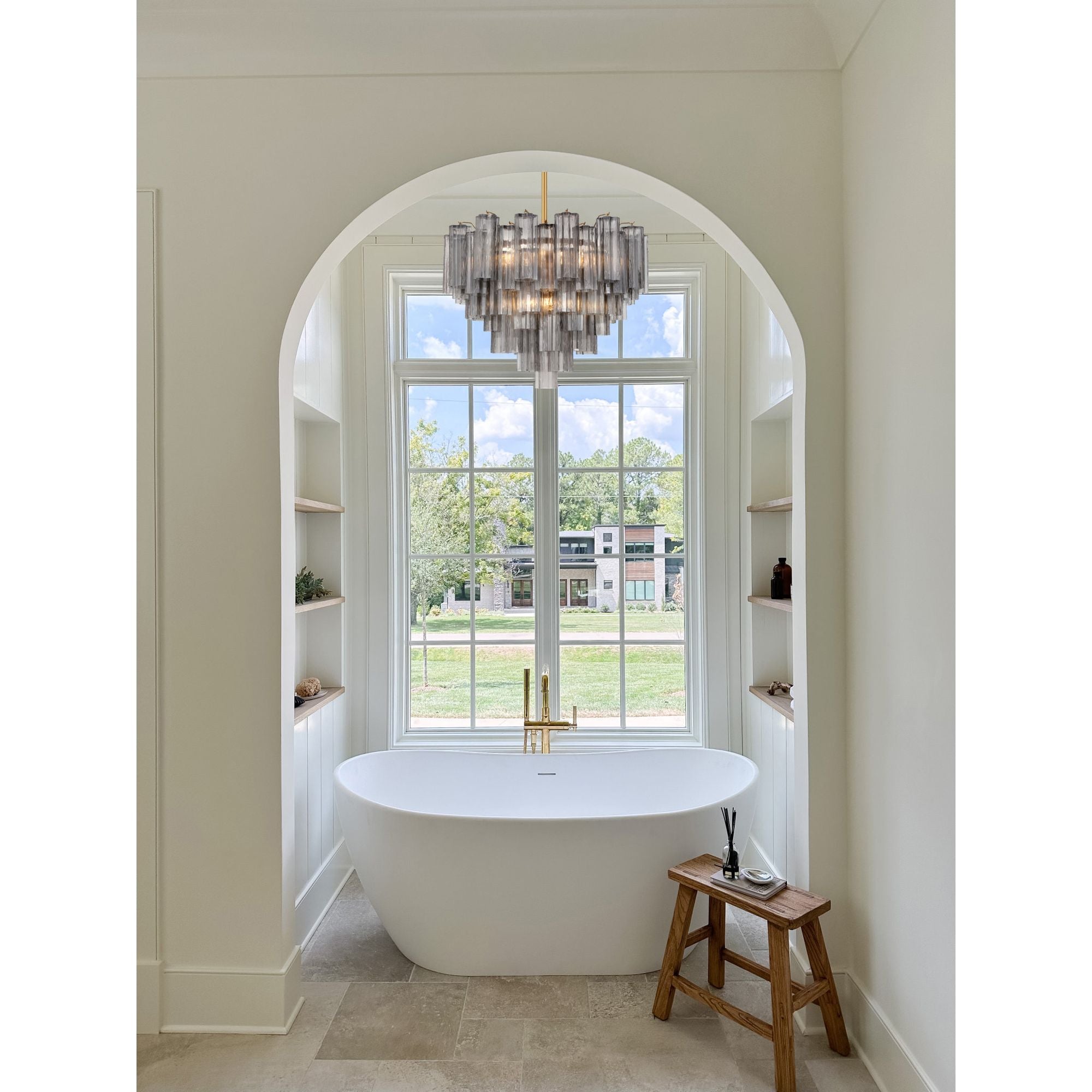 Addis 26.75'' Aged Brass Chandelier Gray 26.75"W x 21.5"H x 26.75"D